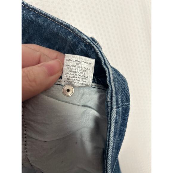 Christopher & Banks Jeans Medium Wash Stretch Denim Fringe Hem Casual Size 10 - Picture 8 of 10